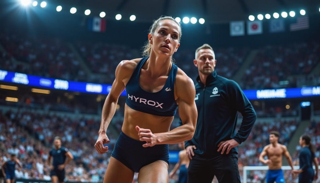 ophélie meunier impressionne tous les regards à l'hyrox paris, seulement trois mois après avoir débuté, sous l'œil admiratif de son entourage.